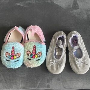H&M Frozen Elsa silver & Unicorn Slippers zero drop EU 28/29